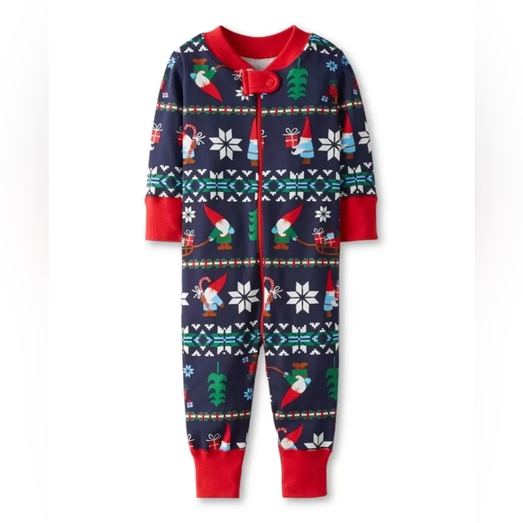 Hanna Anderson Baby Holiday Zip Sleeper Gnome Sweet Gnome - Picture 1 of 4